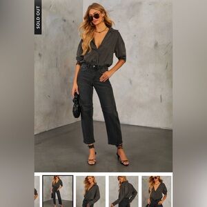 VICI Charcoal Long Sleeve Bodysuit